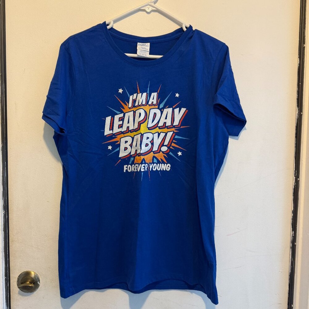 Leap Day Baby Birthday Gift February 29th Leap Year Unisex T-shirt L (151)